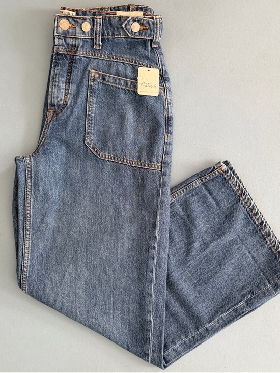 NWT Free People We The Free Palmer Tunnel Vision Baggy Relaxed Cuffed Jeans - Picture 5 of 8